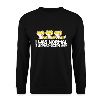 Leopard Gecko Keeper I Was Normal 3 Leopard - Unisex Sweatshirt - black - Front - Alina (178cm) & Michal (187cm)