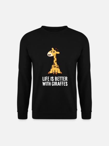 Das Leben ist besser mit Giraffen - Unisex Pullover - Schwarz