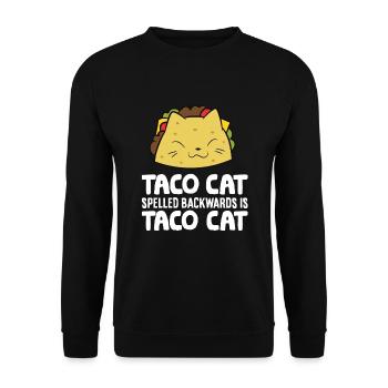 Taco Cat Spelled Backward Is Taco Cat - Unisex Sweatshirt - black - Front - Alina (178cm) & Michal (187cm)