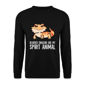 Bartagamen sind mein Seelentier Haustier - Unisex Pullover - Schwarz - Vorne - Alina (178cm) & Michal (187cm)