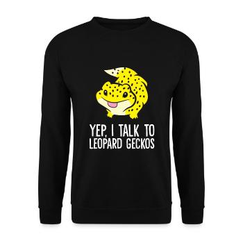 Leopard Gecko Owner Reptile Yep I Talk To Leopard - Unisex Sweatshirt - black - Front - Alina (178cm) & Michal (187cm)