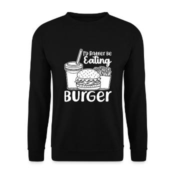 ID Rather Be Eating Burger Fast Food - Unisex Sweatshirt - black - Front - Alina (178cm) & Michal (187cm)