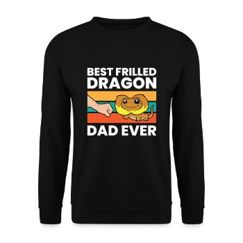 Best Frilled Dragon Dad Ever - Unisex Sweatshirt - black - Front - Alina (178cm) & Michal (187cm)