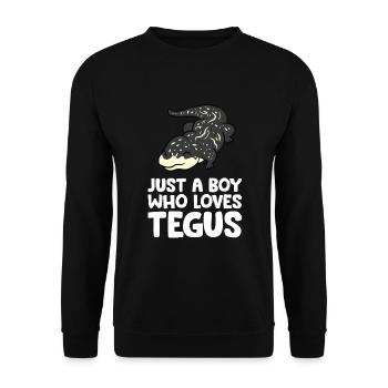 Nur ein Junge, der Tegus liebt Argentinischer - Unisex Pullover - Schwarz - Vorne - Alina (178cm) & Michal (187cm)