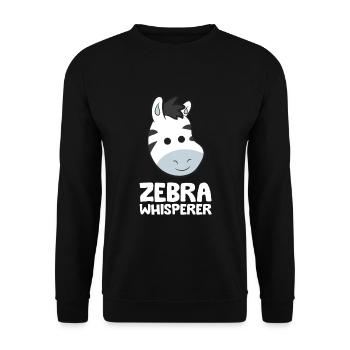 Zebra Whisperer Animal Cute Zebra - Unisex Sweatshirt - black - Front - Alina (178cm) & Michal (187cm)