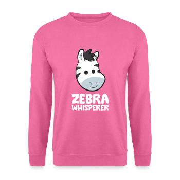Zebraflüsterer Tier Niedliches Zebra - Unisex Pullover - Pink - Vorne