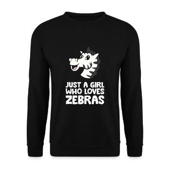 Juste une fille qui aime les zèbres - Sweat-shirt Unisexe - noir - Devant - Alina (178cm) & Michal (187cm)