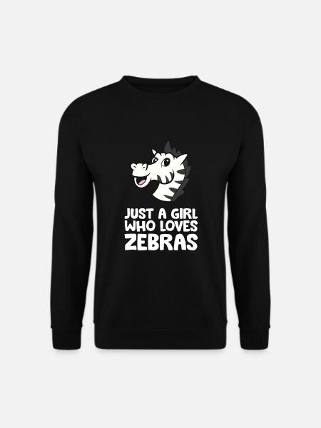 Nur ein Mädchen, das Zebras liebt - Unisex Pullover - Schwarz