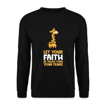 Citation de motivation Que votre foi soit plus grande - Sweat-shirt Unisexe - noir - Devant - Alina (178cm) & Michal (187cm)