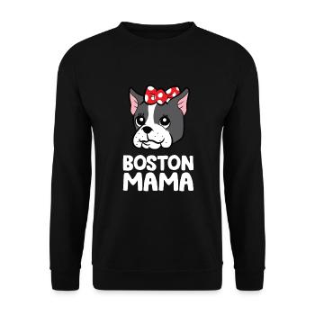 Boston Terrier Mama Boston Terrier Hund Lustig - Unisex Pullover - Schwarz - Vorne - Alina (178cm) & Michal (187cm)