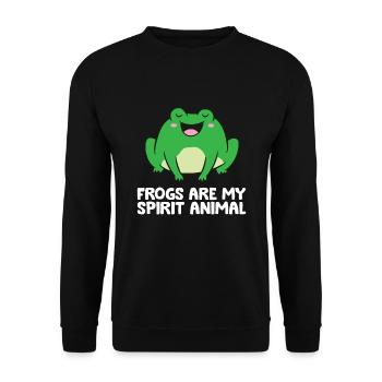 Funny Frog Lover Frogs Are My Spirit Animal - Unisex Sweatshirt - black - Front - Alina (178cm) & Michal (187cm)