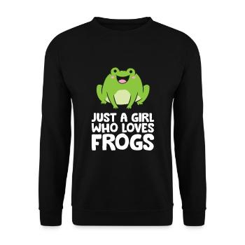 Frog Lover Girl Just a Girl Who Loves Frogs - Unisex Sweatshirt - black - Front - Alina (178cm) & Michal (187cm)