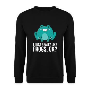 Amateurs de grenouilles J’aime vraiment les grenouilles - Sweat-shirt Unisexe - noir - Devant - Alina (178cm) & Michal (187cm)