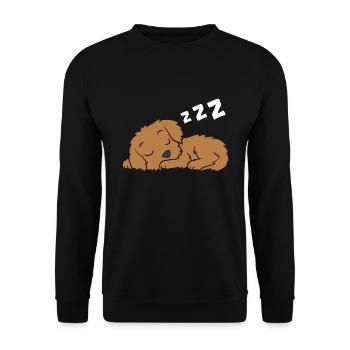 Cockapoo Pyjama Cute Cockapoo Hund Schlafen - Unisex Pullover - Schwarz - Vorne - Alina (178cm) & Michal (187cm)
