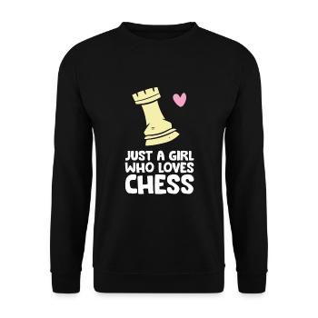 Just a Girl Who Loves Chess - Unisex Sweatshirt - black - Front - Alina (178cm) & Michal (187cm)