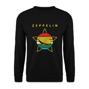 Zeppelin Luftschiff Pilot - Unisex Pullover - Schwarz - Vorne - Alina (178cm) & Michal (187cm)