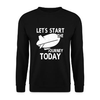 Lets Start The Journey Today Zeppelin - Unisex Sweatshirt - black - Front - Alina (178cm) & Michal (187cm)