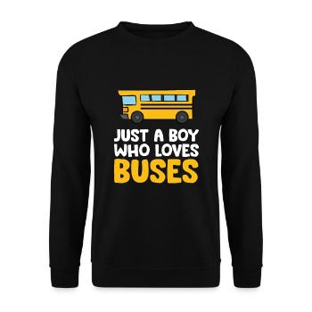 Juste un garçon qui aime les bus - Sweat-shirt Unisexe - noir - Devant - Alina (178cm) & Michal (187cm)