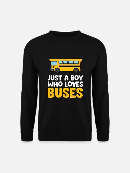 Nur ein Junge, der Busse liebt - Unisex Pullover - Schwarz
