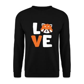 Roter Panda Liebe Tier Roter Panda Liebhaber - Unisex Pullover - Schwarz - Vorne - Alina (178cm) & Michal (187cm)