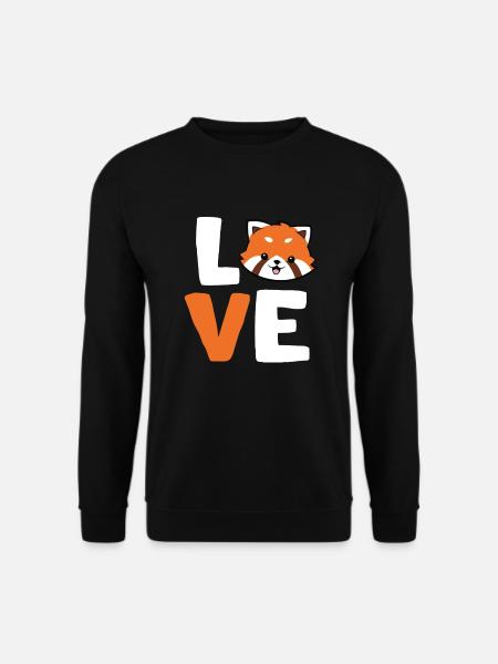 Roter Panda Liebe Tier Roter Panda Liebhaber - Unisex Pullover - Schwarz