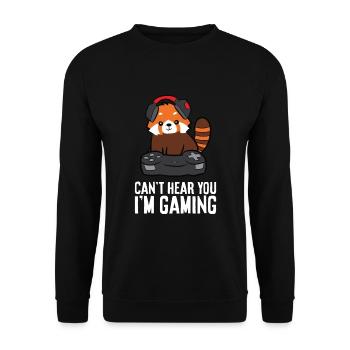 Red Panda Gaming Can't Hear You I'm Gaming Red - Unisex Sweatshirt - black - Front - Alina (178cm) & Michal (187cm)