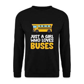 Juste une fille qui aime les bus - Sweat-shirt Unisexe - noir - Devant - Alina (178cm) & Michal (187cm)