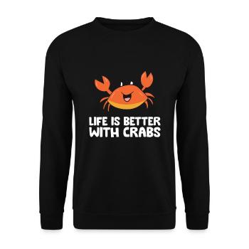 La vie est meilleure avec les crabes - Sweat-shirt Unisexe - noir - Devant - Alina (178cm) & Michal (187cm)