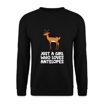 Seulement une fille qui aime l’antilope - Sweat-shirt Unisexe - noir - Devant - Alina (178cm) & Michal (187cm)