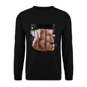 Fake Muscle Woman Fitness Women's Body - Unisex Sweatshirt - black - Front - Alina (178cm) & Michal (187cm)