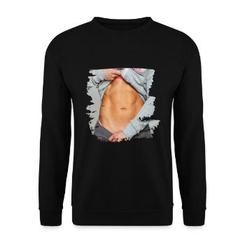Fake Muscle Woman Fitness Women's Body - Unisex Sweatshirt - black - Front - Alina (178cm) & Michal (187cm)