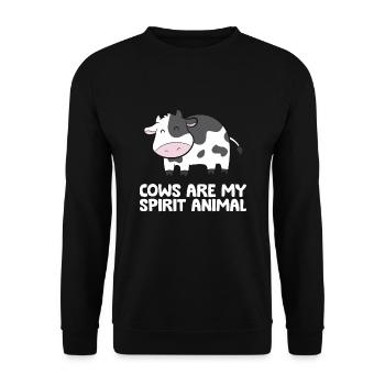 Rinder Kuh Kühe sind mein Seelentier - Unisex Pullover - Schwarz - Vorne - Alina (178cm) & Michal (187cm)