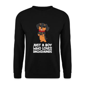 Juste un garçon qui aime les teckels - Sweat-shirt Unisexe - noir - Devant - Alina (178cm) & Michal (187cm)
