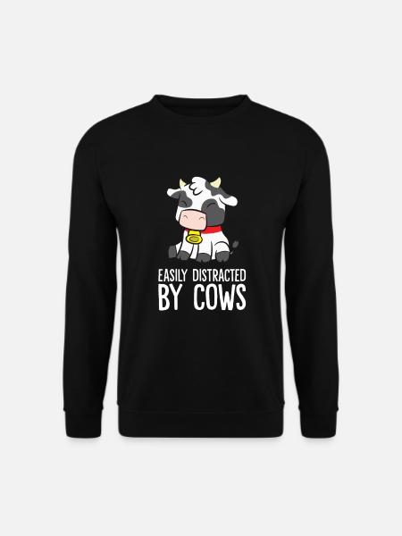 Easily Distracted By Cows - Unisex Sweatshirt - black