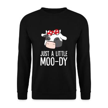 Just A Little Moo-dy Love Cows - Unisex Sweatshirt - black - Front - Alina (178cm) & Michal (187cm)