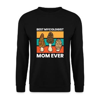 Pilzsuchende Mutter Beste Mykologen-Mutter aller - Unisex Pullover - Schwarz - Vorne - Alina (178cm) & Michal (187cm)
