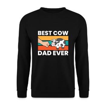 Best Cow Dad Ever Funny Cow Farmer Dad - Unisex Sweatshirt - black - Front - Alina (178cm) & Michal (187cm)