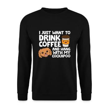 Ich will nur Kaffee trinken und mit meinem Kakadu - Unisex Pullover - Schwarz - Vorne - Alina (178cm) & Michal (187cm)