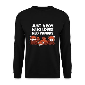 Just a Boy Who Loves Red Pandas - Unisex Sweatshirt - black - Front - Alina (178cm) & Michal (187cm)