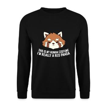 Das ist mein menschliches Kostüm Ich bin wirklich - Unisex Pullover - Schwarz - Vorne - Alina (178cm) & Michal (187cm)