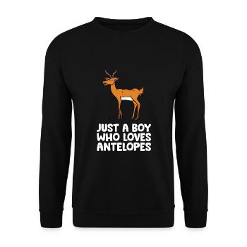 Juste un garçon qui aime les antilopes - Sweat-shirt Unisexe - noir - Devant - Alina (178cm) & Michal (187cm)