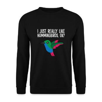Hummingbird Lover Birding I Just Really Like - Unisex Sweatshirt - black - Front - Alina (178cm) & Michal (187cm)