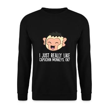 I Just Really Like Capuchin Monkeys Ok Cute - Unisex Sweatshirt - black - Front - Alina (178cm) & Michal (187cm)