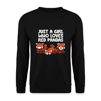 Just a Girl Who Loves Red Pandas - Unisex Sweatshirt - black - Front - Alina (178cm) & Michal (187cm)