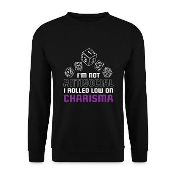 Je ne suis pas antisocial roulé faible charisme - Sweat-shirt Unisexe - noir - Devant - Alina (178cm) & Michal (187cm)