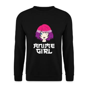 Anime Girls Manga Otaku Japonais Anime Girl - Sweat-shirt Unisexe - noir - Devant - Alina (178cm) & Michal (187cm)