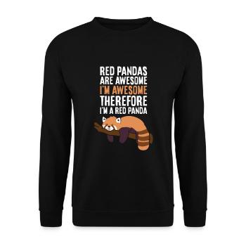 Rote Pandas sind toll Ich bin toll, also bin ich - Unisex Pullover - Schwarz - Vorne - Alina (178cm) & Michal (187cm)