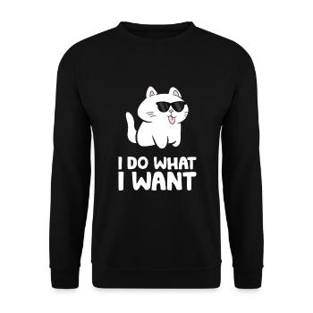 Je fais ce que je veux Kawaii chat - Sweat-shirt Unisexe - noir - Devant - Alina (178cm) & Michal (187cm)