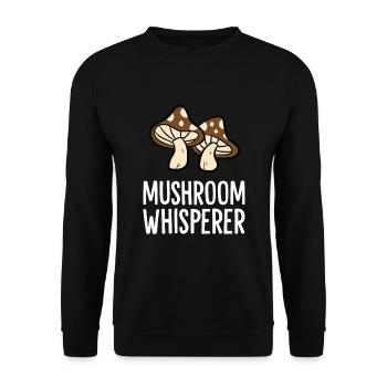 Mushroom Hunter Foraging Mycology Mushroom - Unisex Sweatshirt - black - Front - Alina (178cm) & Michal (187cm)