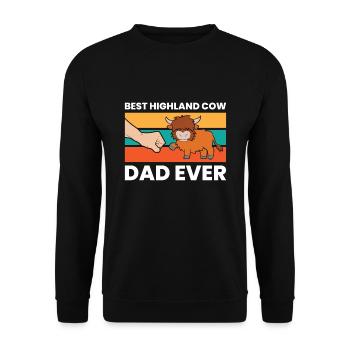 Bovins écossais des Highlands Papa Bester - Sweat-shirt Unisexe - noir - Devant - Alina (178cm) & Michal (187cm)